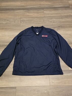 Budweiser Men's Navy V-Neck Pullover Windbreaker